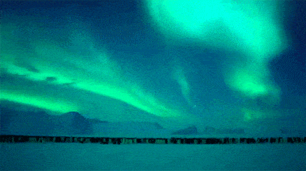 Animación de una aurora boreal