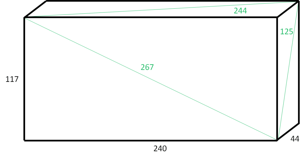 Ladrillo de Euler con las dimensiones halladas por Paul Halcke